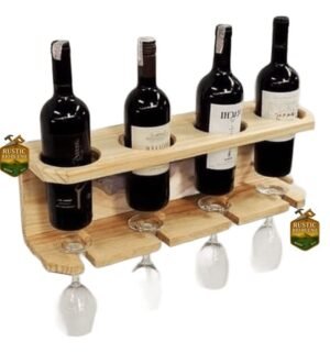 Cava Colgante De Madera Para Vinos Estilo Rústico De Pared