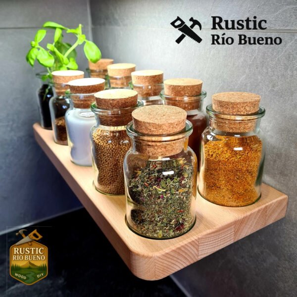 Estantes De Especiero Rustico De Madera