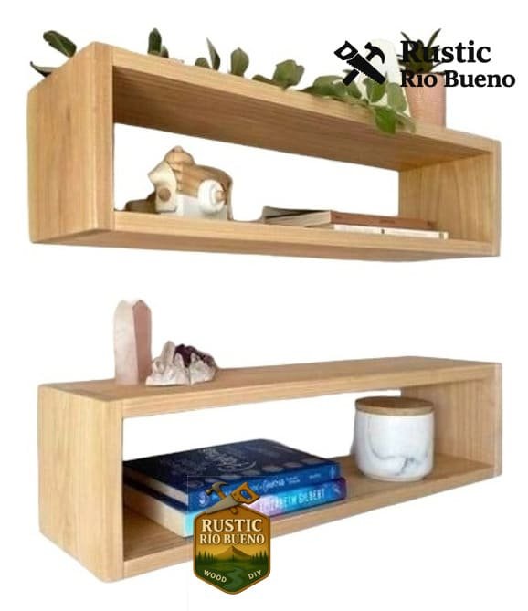 Estante Madera Pino Flotante Baño Decoración Pared
