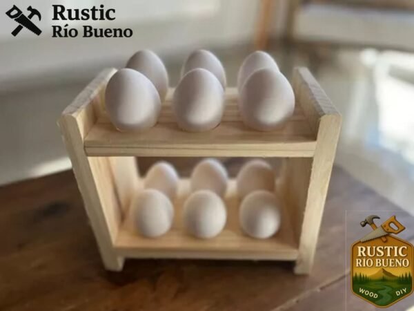 Huevera Porta  Huevos De Madera Para Una  Docena
