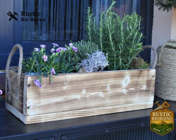 Caja para Flores  De Madera Rustica Para Tus Plantas