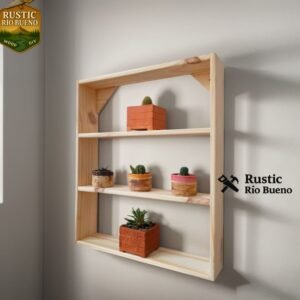 Repisa Decorativa Con Estantes De Pino De Madera