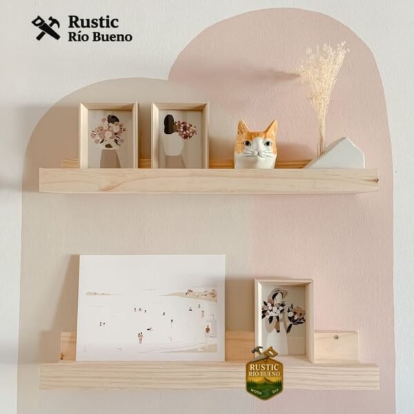 Estante De Madera Rustico Decoración De Hogar X2