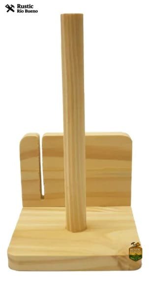 Portarollo De Cocina Papel Servilleta Madera Pino