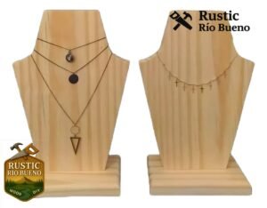 pack  2 exhibidores  de joyería de madera, porta collar