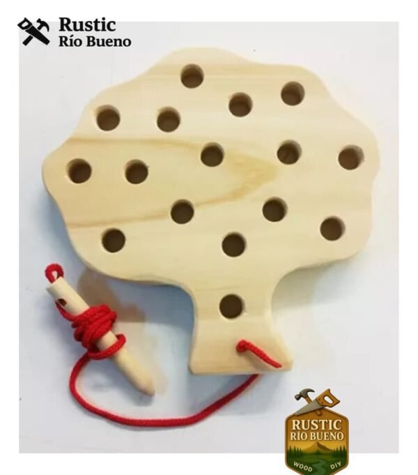 Enhebrado De Madera Arbol Motricidad Fina Didactico Niño