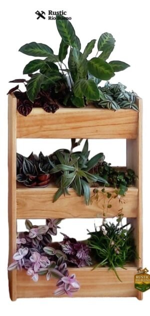 Estante  O Soporte Para Plantas   De Madera Rustico
