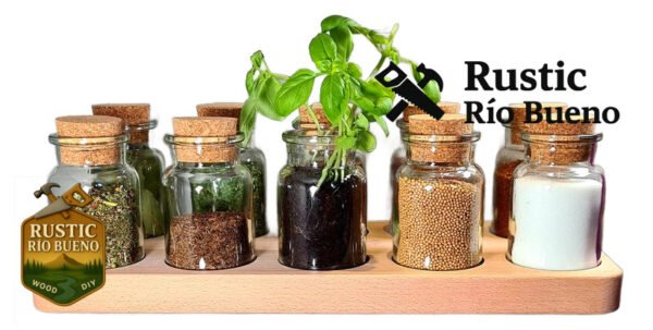 Estantes De Especiero Rustico De Madera