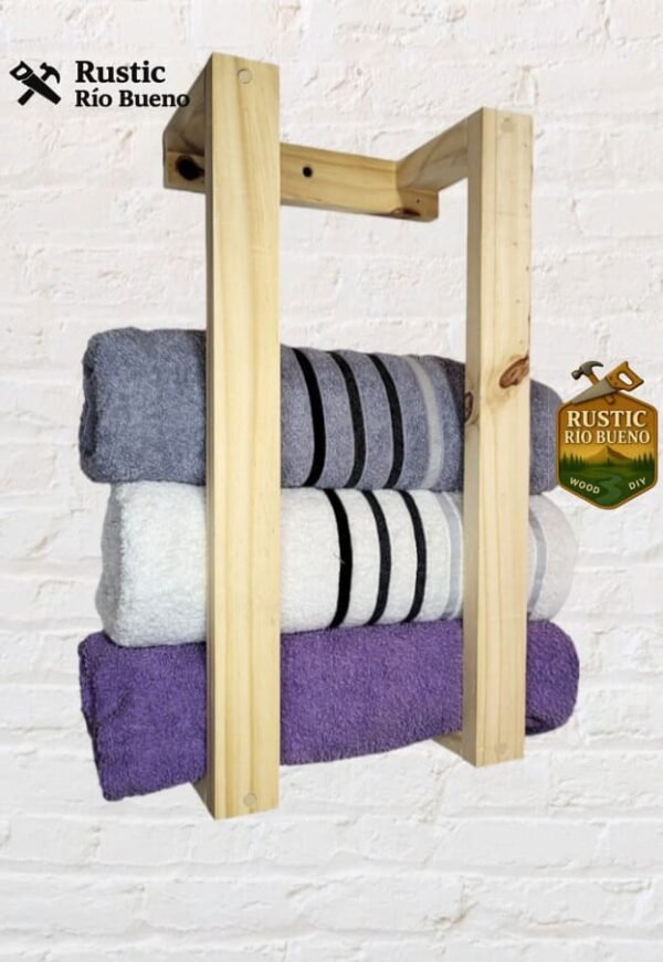 Toallero 50 x 25 de madera rustico