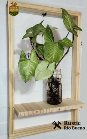 Estante Repisa 1 Piso Tipo Marco Colgar Pared Madera Pino