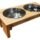 comedero doble de madera para las mascotas