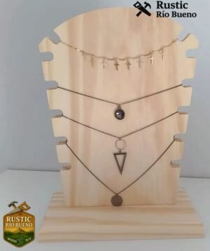 Exhibición De Joyas De Madera Porta Collar Artesanía Madera