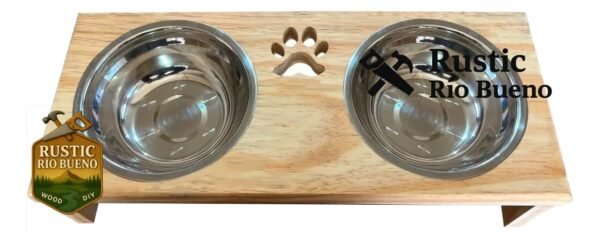 comedero para macota rustico de madera