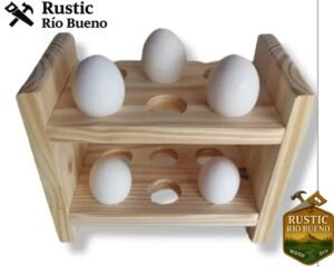 Huevera Porta  Huevos De Madera Para Una  Docena