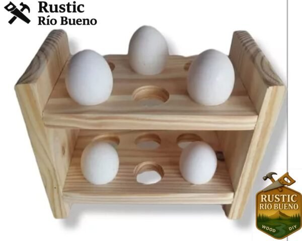 Huevera Porta  Huevos De Madera Para Una  Docena