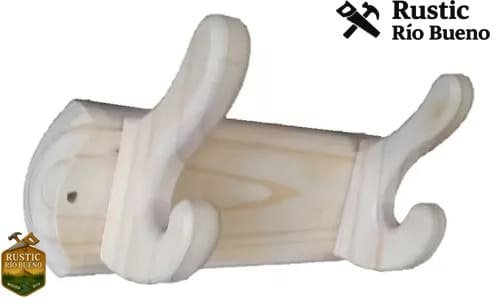 Perchero De Pared De Madera 2 Ganchos