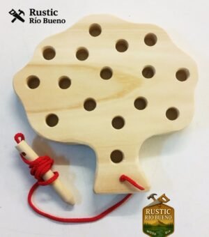 Enhebrado De Madera Arbol Motricidad Fina Didactico Niño