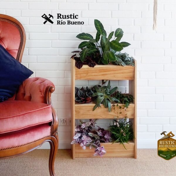 Estante  O Soporte Para Plantas   De Madera Rustico