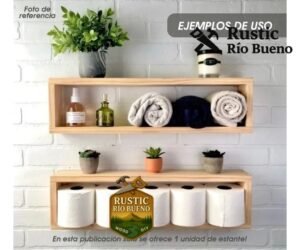 Estante Madera Pino Flotante Baño Decoración Pared
