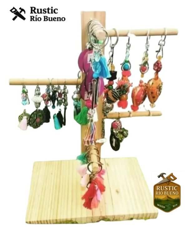 Exhibidor Torre Pulsera Collar Llavero Bijouterie Madera