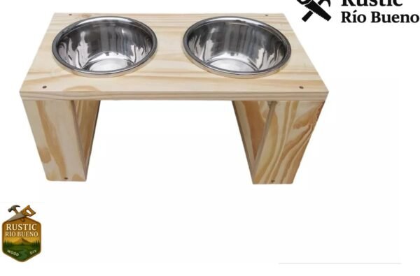 Comedero  O Bebedero  Doble Perros De Madera Bebedero  Doble Perros De Madera