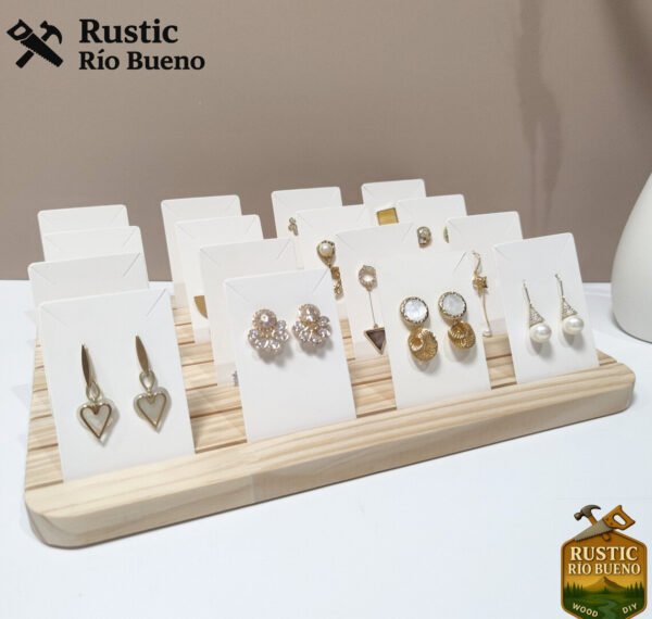 Exhibidor De Tarjetas O Pendiente Rustico De Madera De Tarjetas O Pendiente Rustico De Madera