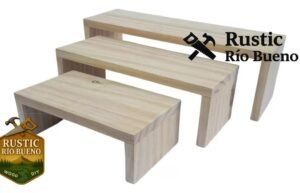 expositor de madera 3 niveles
