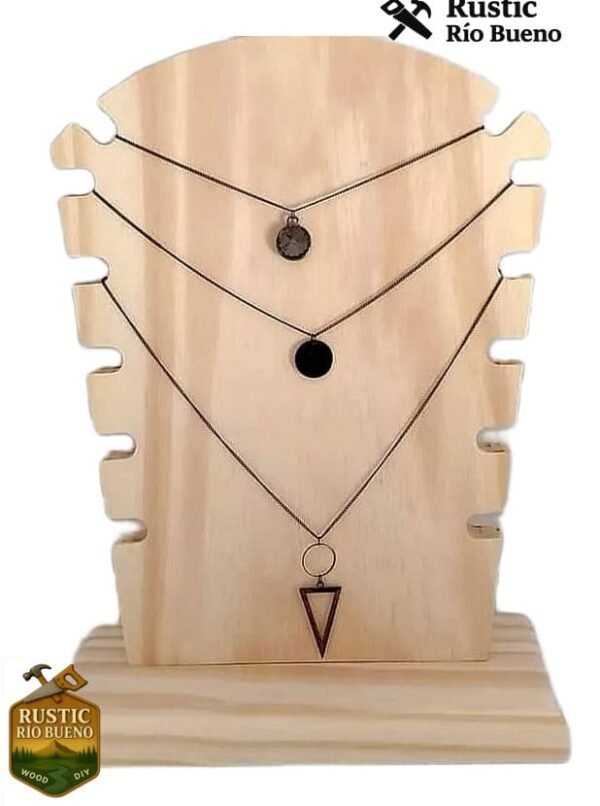 Exhibición De Joyas De Madera Porta Collar Artesanía Madera