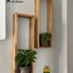 Juego De 2 Estantes De Madera Largos Para Decoración Rustico