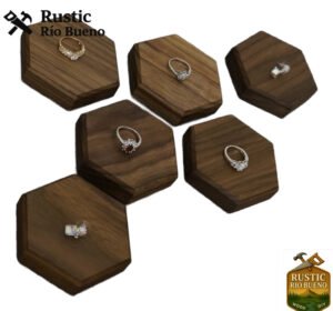 Exhibidor Pedestal Para Anillos Rustico De Madera