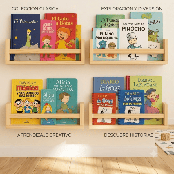 repisa estante montessorri niños