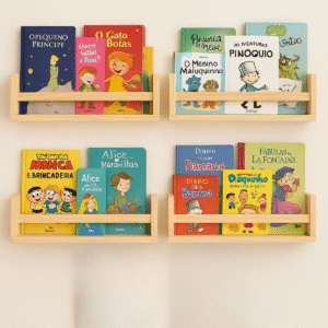 Kit De 4 Estantería De Libros Infantiles 50 Cm Madera