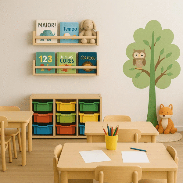 Kit De 4 Estantería De Libros Infantiles 50 Cm Madera
