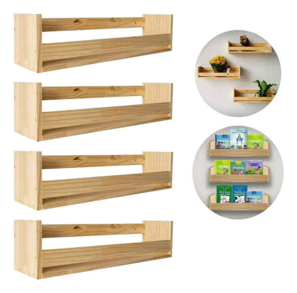 Kit De 4 Estantería De Libros Infantiles 50 Cm Madera