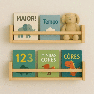 Juego De 2 Estanterías De Pino Para Decoración Infantil 80cm Madera