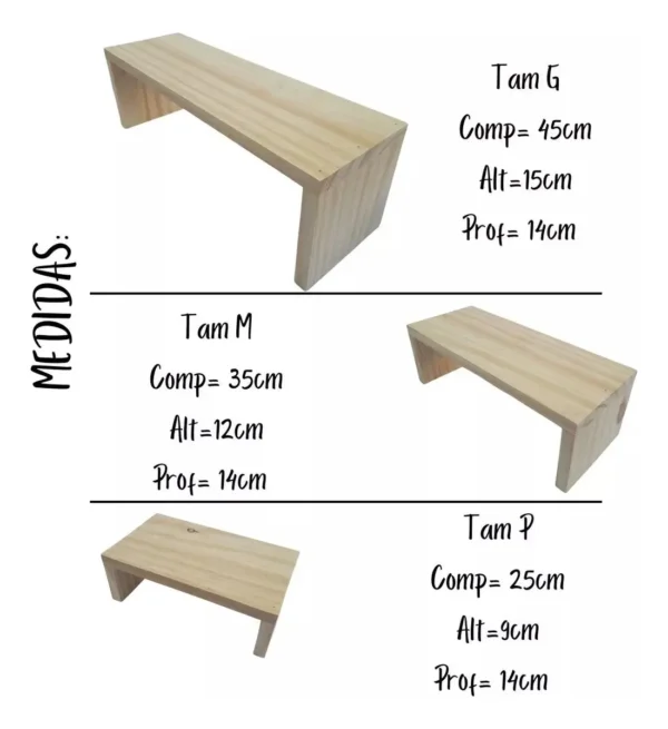 Exhibidor de Madera para Joyas | Set de 3 Tarimas para Ferias y Tiendas